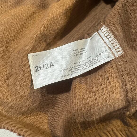 Carter's Toddler Girl 2T Brown Corduroy Dress 100% Cotton - Picture 3 of 5